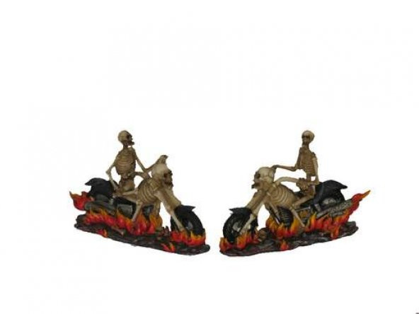 QQC 2Lİ MOTORLU İSKELET 16X5,5 cm  Dekoratif Hediyelik Ev Ofis Aksesuarı