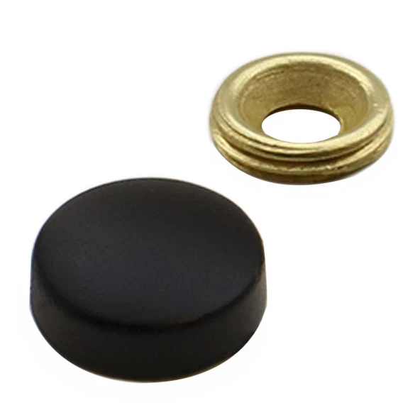 Dekoratif Vida Kapağı Kapatıcı 20 mm Mat Siyah Metal Vida Tapası Tıpası (10 ADET) - 3