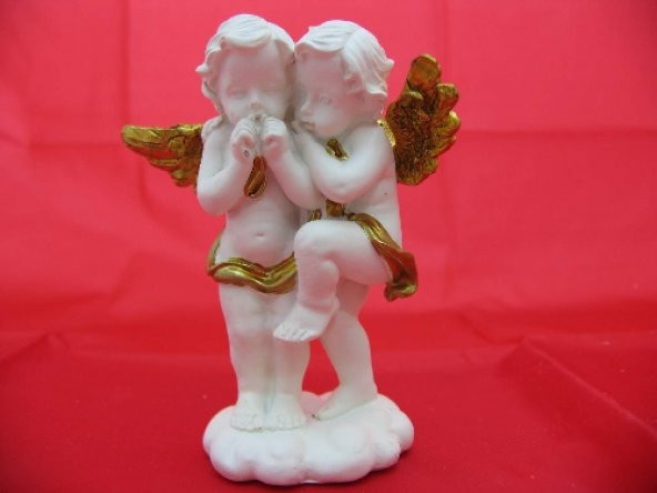 QQC MELEK ÇİFTİ 8X5X11,5 cm Dekoratif Hediyelik Ev Ofis Aksesuarı