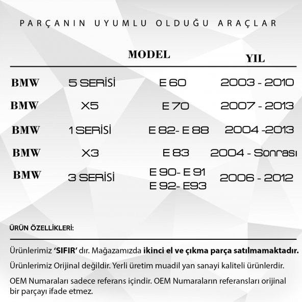 BMW X Serisi E70 E83,1 Serisi E82 E88 için Kapı Vakum Pompası Motor Dişli Takımı - 4