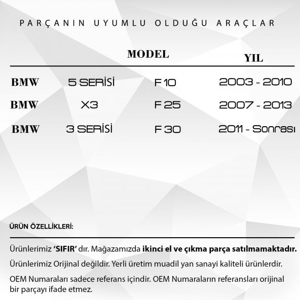 BMW X Serisi E70 E83,1 Serisi E82 E88 için Kapı Vakum Pompası Motor Dişli Takımı - 5