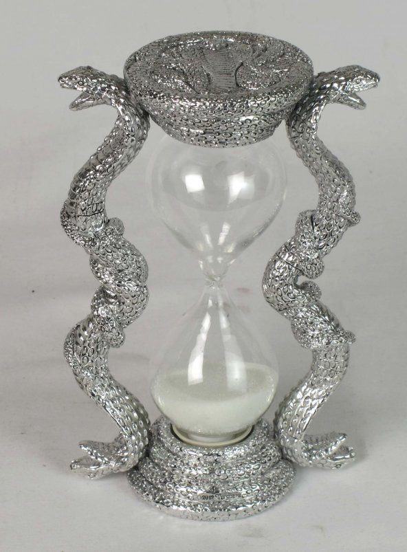 WİSE YILANLI KUM SAATİ Dekoratif Hediyelik Ev Ofis Aksesuarı