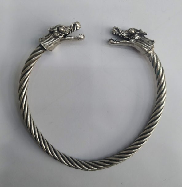 Ejderha Başlı Viking Bileklik Ayarlanabilir Şık Hediyelik - 2