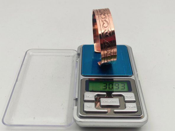 Bakır Bileklik 1,5x17,5 cm Kalemkar El İşlemesi Doğal Saf Bakır M7 - 4