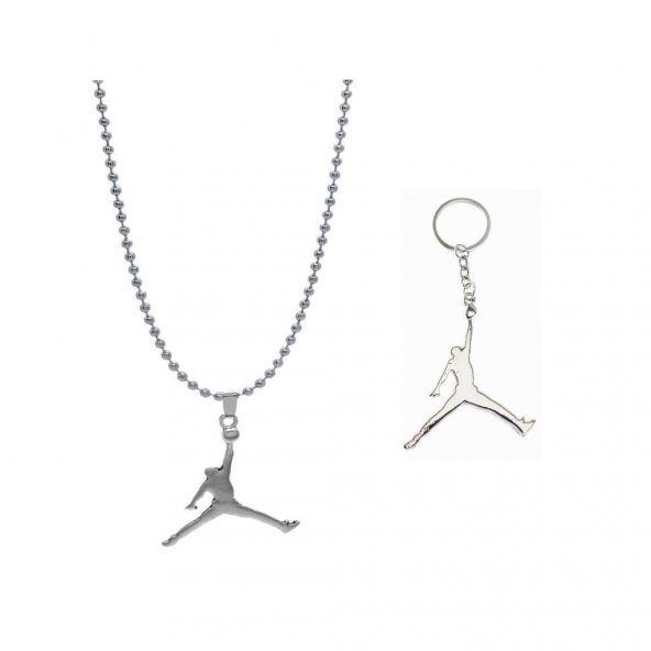 Michael Jordan Nba Basketbol Gri Zincirli Erkek Kolye Anahtarlık