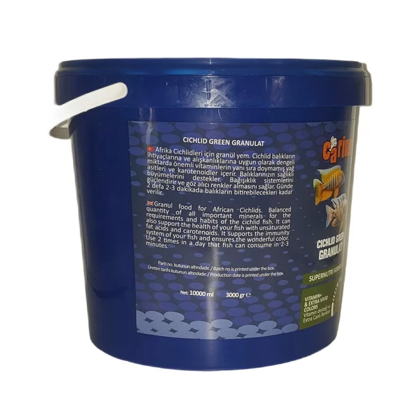 Carino Cichlid Green Granulat Ciklet Balık Yemi 3 Kg Kova - 2