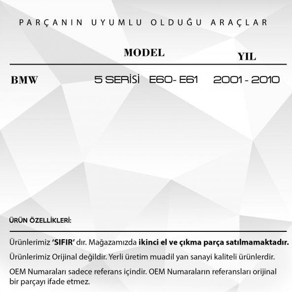 BMW 5 Serisi E60 E61 Kasa 2001-2010 için Klima OFF Düğmesi - 2