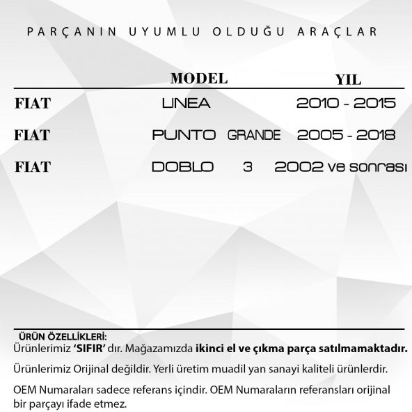 Fiat Linea,Punto Grande,Doblo 3 için Orta Sol Kalorifer Difüzörü - 2