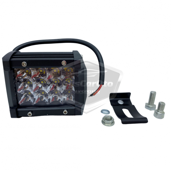 Off Road Led Lamba Delici Yayıcı Beyaz Kare Sis Farı Projektör 45W 12 Led Metal Arazi Çalışma Lambası 1 Adet - 4