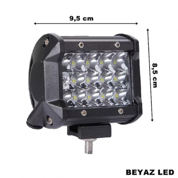 Off Road Led Lamba Delici Yayıcı Beyaz Kare Sis Farı Projektör 45W 12 Led Metal Arazi Çalışma Lambası 1 Adet - 2