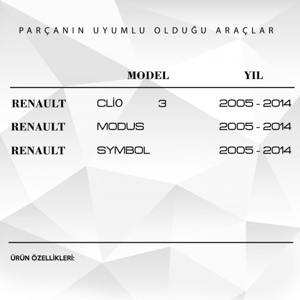 Renault Clio 3 , Symbol , Modus (2005-2014 ) için Koltuk Ayar Kolu - 2