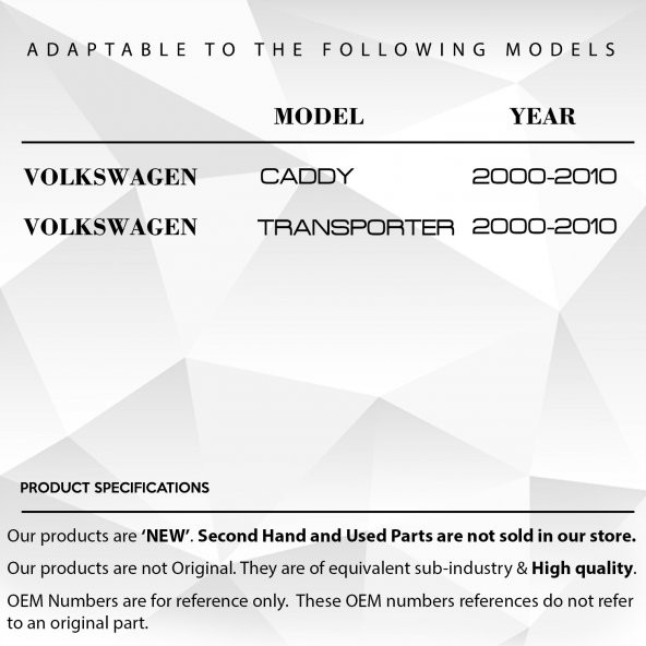 Volkswagen VW Caddy Transporter T5 için Sürgülü Kapı Kilit Dişli Set - 2
