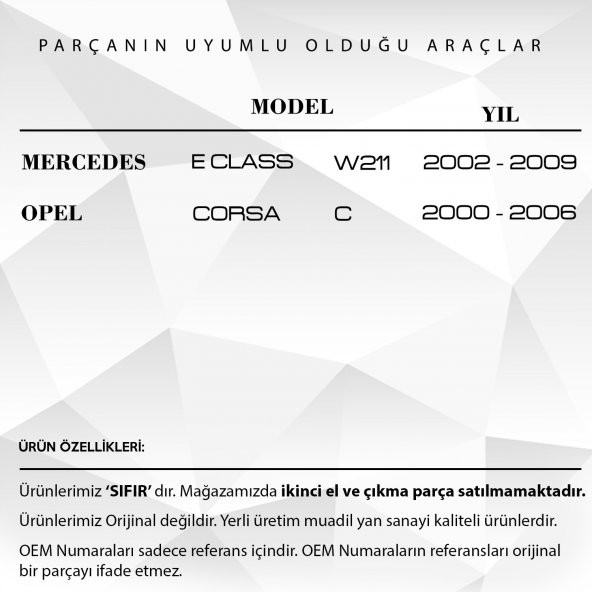 Opel Corsa için Kapı Kilit Dişlisi (Model:2000–2006) - 2