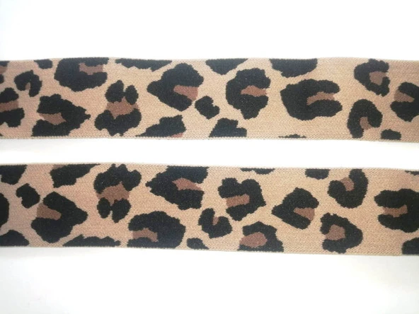 Lastik Üzeri leopar desenli  3,5Cm  3metre  Paça,kol Ve Don Lastiğidir 1 Paket 3 Metre - 3