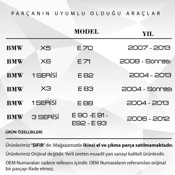 BMW 1 Serisi E82 E88 için Kapı Kilit Tamir Seti (Sağ Sol Kapılar) - 3