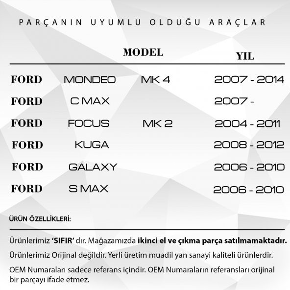 Ford Mondeo C Max S Max için Bagaj Kilit Motor Tamir Dişlisi - 2