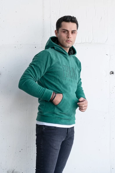 KAPŞONLU SLİMFİT POLAR ERKEK SWEATSHİRT - 6
