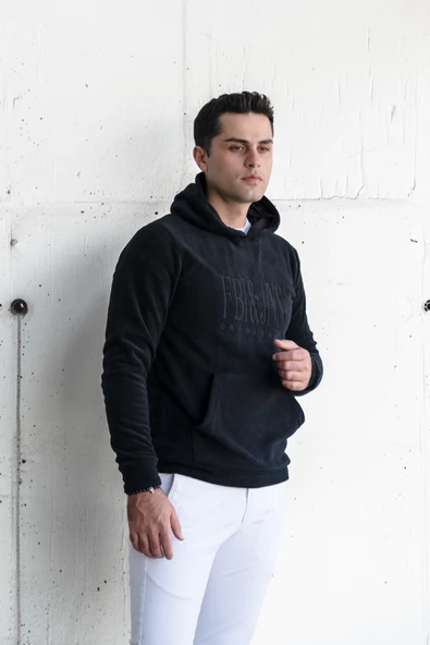 KAPŞONLU SLİMFİT POLAR ERKEK SWEATSHİRT - 12