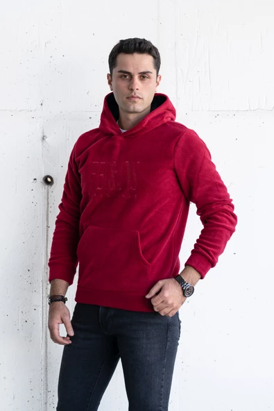 KAPŞONLU SLİMFİT POLAR ERKEK SWEATSHİRT - 9