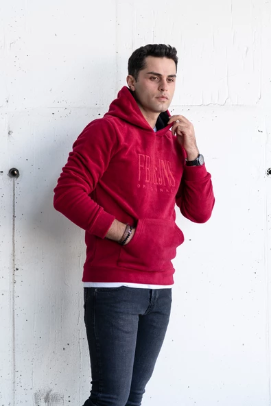KAPŞONLU SLİMFİT POLAR ERKEK SWEATSHİRT - 8