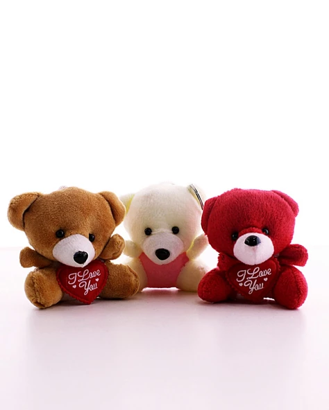 3 Adet Sevimli Mini Ayıcıklar Hediyelik Anahtarlık Set - 2