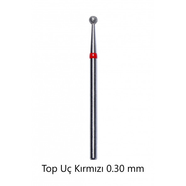 Elmas Manikür Freze Uçları Kırmızı Top Uç Modelleri 0,30 mm Birinci Kalite