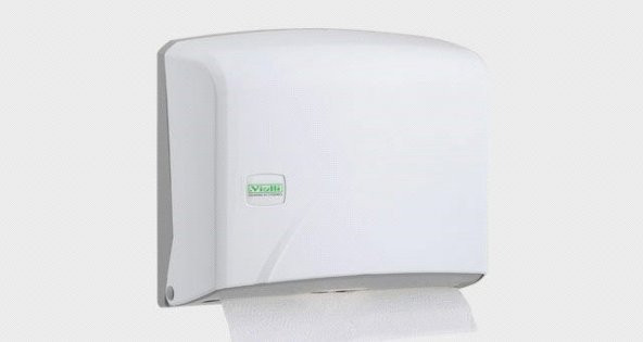 Vialli K1 Banyo Mutfak Lavabo Pratik Z Katlı Kağıt Havlu Dispenseri Kapasite 200 Kağıt Beyaz - 3