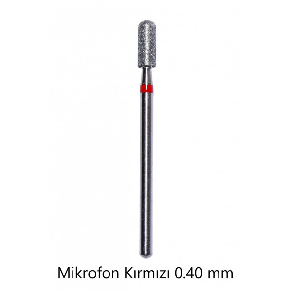Elmas Manikür Freze Uçları Kırmızı Mikrofon Uç Modelleri 0,40 mm Birinci Kalite