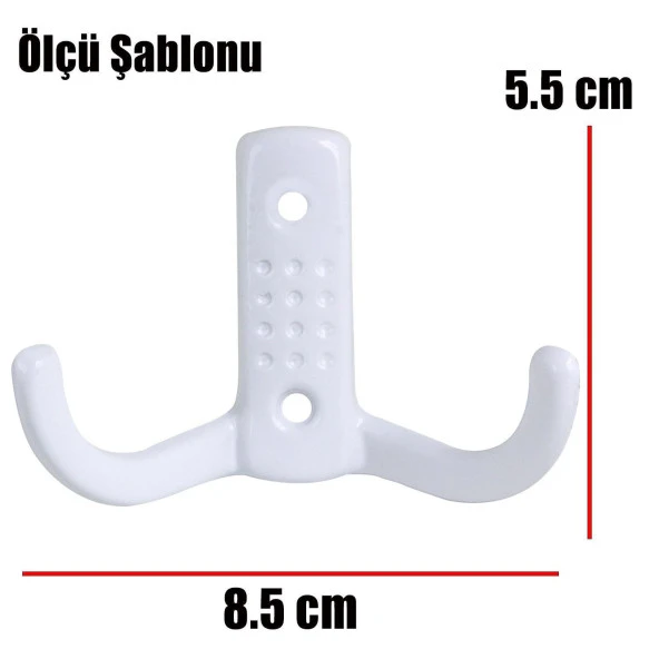 Noktalı Portmanto Vestiyer Duvar Dolap Elbise Askısı Beyaz Metal Mobilya Kapı Askılığı - 2