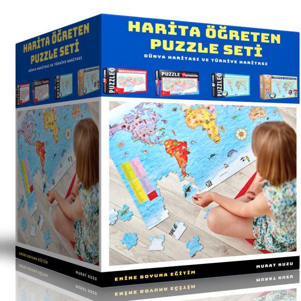 Harita Öğreten Puzzle Seti (4 Süper Kutu)