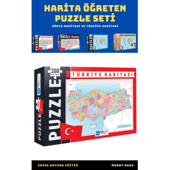 Harita Öğreten Puzzle Seti (4 Süper Kutu) - 2