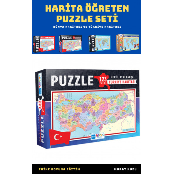 Harita Öğreten Puzzle Seti (4 Süper Kutu) - 3