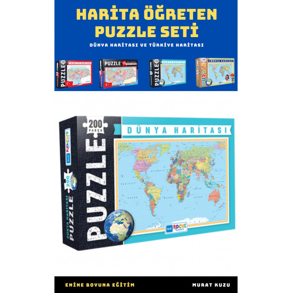 Harita Öğreten Puzzle Seti (4 Süper Kutu) - 4