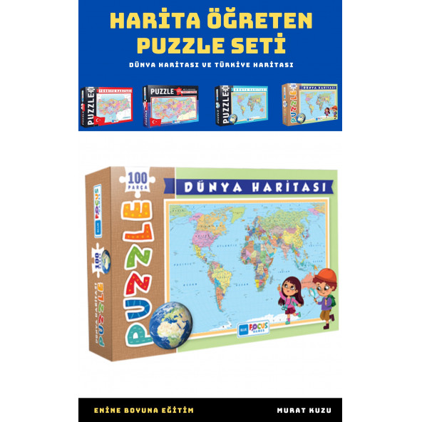Harita Öğreten Puzzle Seti (4 Süper Kutu) - 5