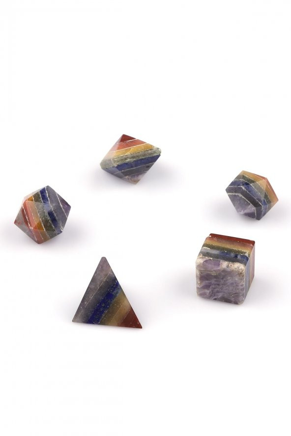 Çakra Doğal Taş Platonik Set
