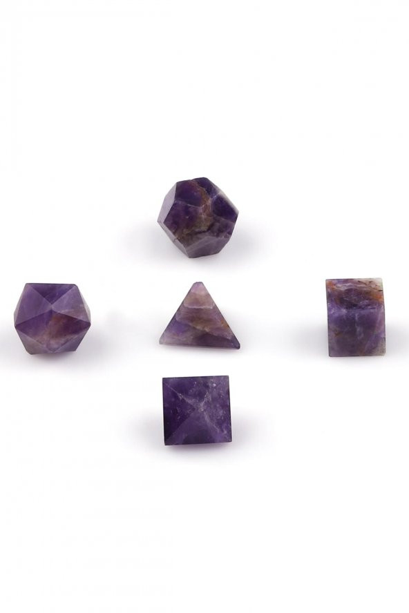 Ametist Doğal Taş Platonik Set - 2