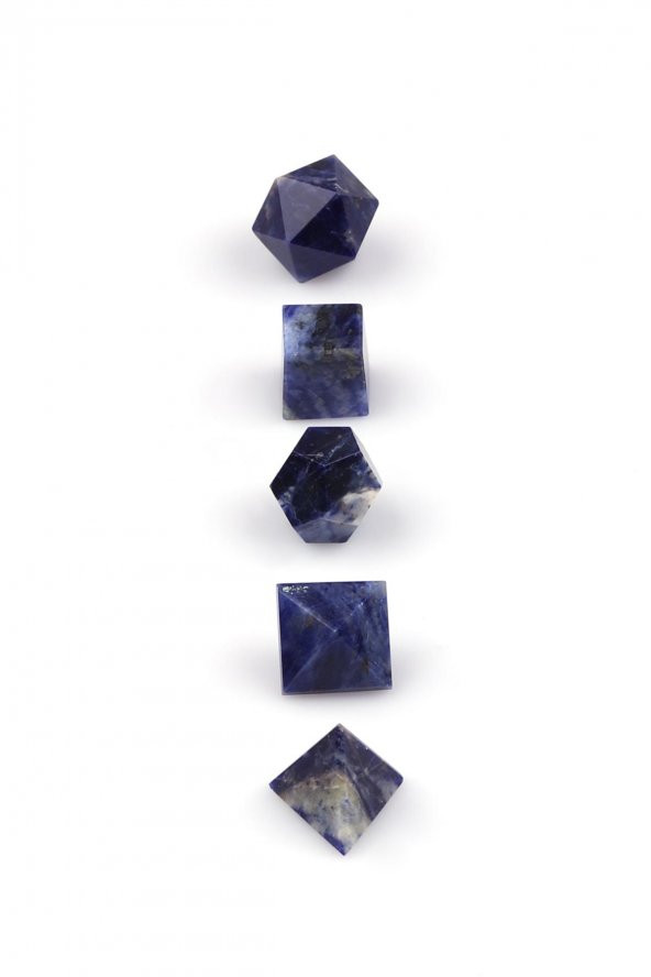 Sodalit Doğal Taş Platonik Set - 3
