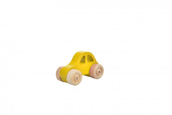 Woodnjoy Hareketli Ahşap Mini araba (sarı)