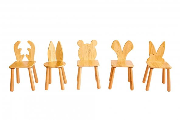 WoodnJoy Ahşap Sandalye (Fare) - 3