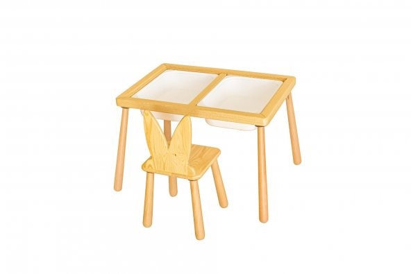 WoodnJoy Duyusal Oyun Masası 1 Sandalye - 3