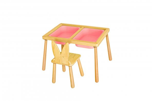 WoodnJoy Duyusal Oyun Masası  1 Sandalye - 4