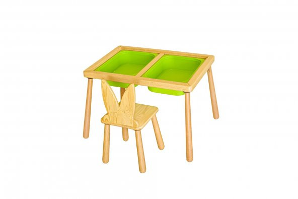 WoodnJoy Duyusal Oyun Masası 1 Sandalye - 5