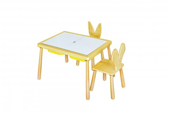 WoodnJoy Duyusal Oyun Masası  2 Sandalye - 2