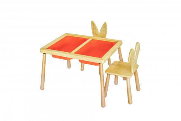 WoodnJoy Duyusal Oyun Masası  2 Sandalye - 3