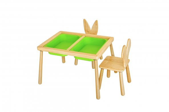 WoodnJoy Duyusal Oyun Masası  2 Sandalye - 6