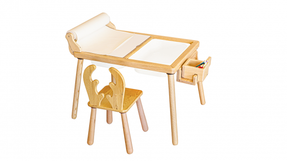 WoodnJoy Masif Ağaç Aktivite & Çalışma Masası + 1 Sandalye - 2