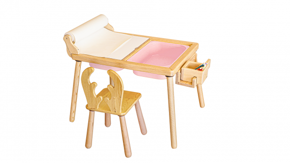WoodnJoy Masif Ağaç Aktivite & Çalışma Masası + 1 Sandalye - 4