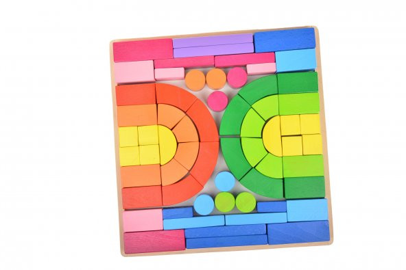 WoodnJoy Geometrik Renkli Ahşap Bloklar