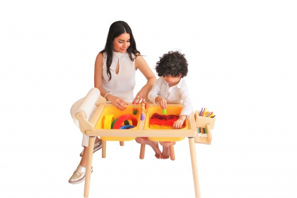 WoodnJoy Masif Ağaç Aktivite & Çalışma Masası + 2 Sandalye - 2