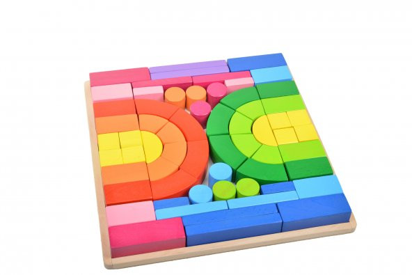 WoodnJoy Geometrik Renkli Ahşap Bloklar - 2